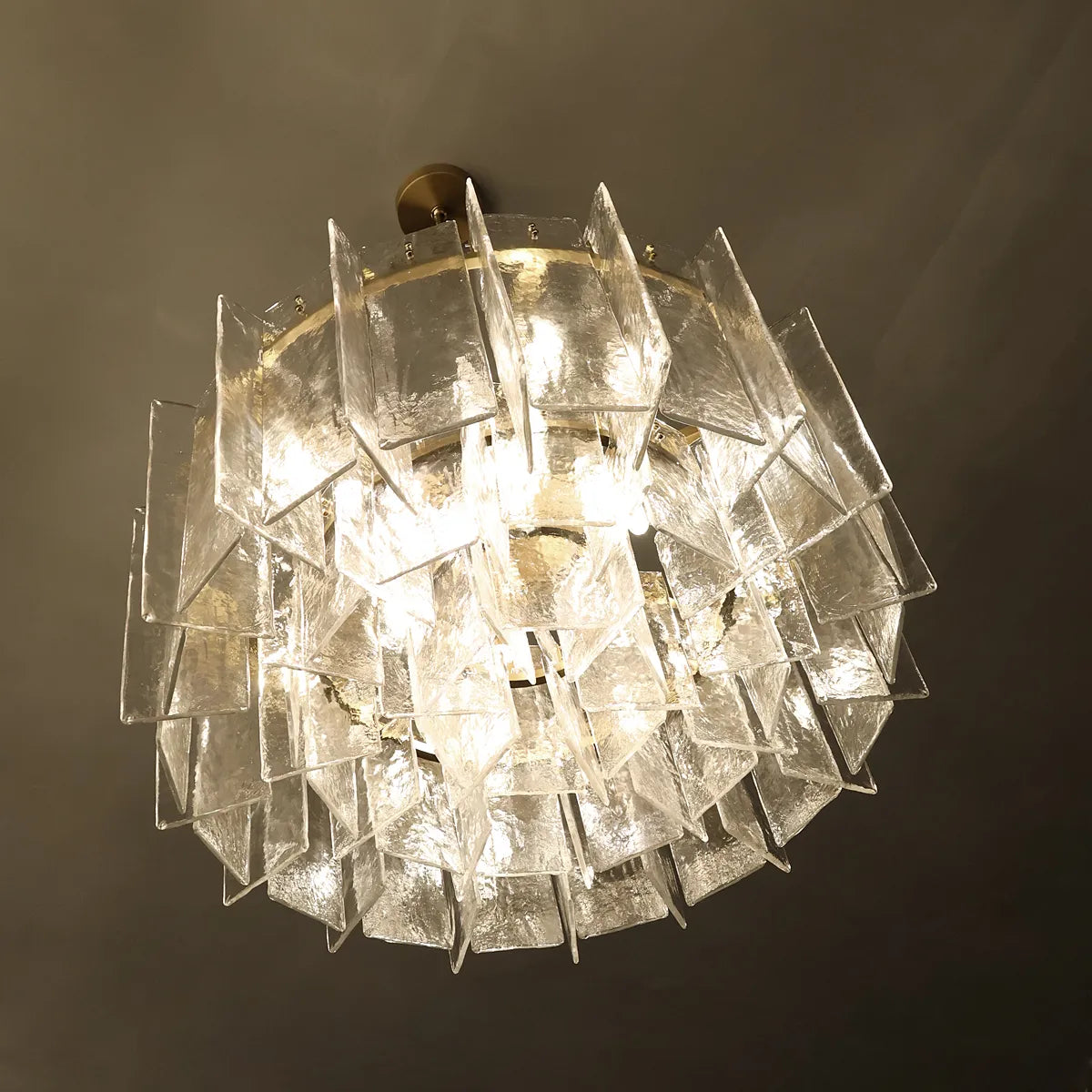 Lattice Glass Round Chandelier 37" - view 2