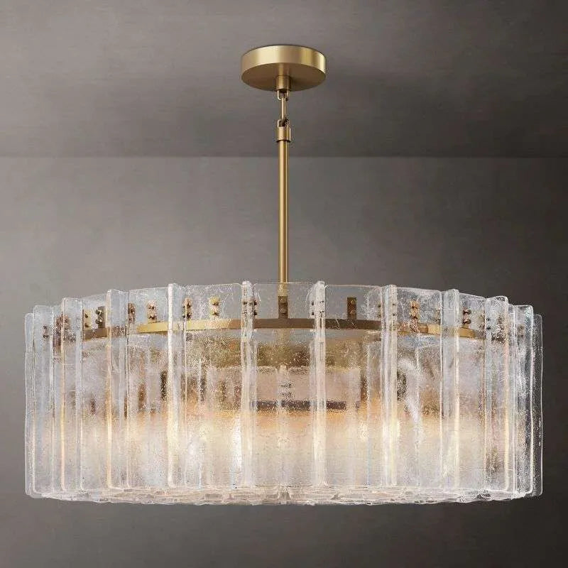 Lattice Clear Glass Round Chandelier 48" - view 1