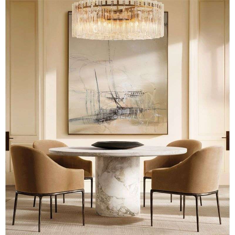Lattice Clear Glass Round Chandelier 48" - view 2