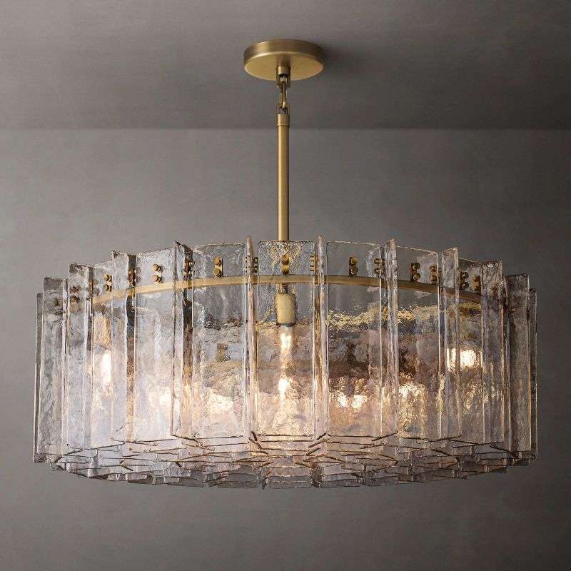 Lattice Clear Glass Round Chandelier 48" - view 3