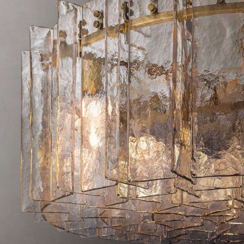 Lattice Clear Glass Round Chandelier 48" - view 4