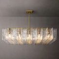 Lattice Clear Glass Square Chandelier 60" - view 1