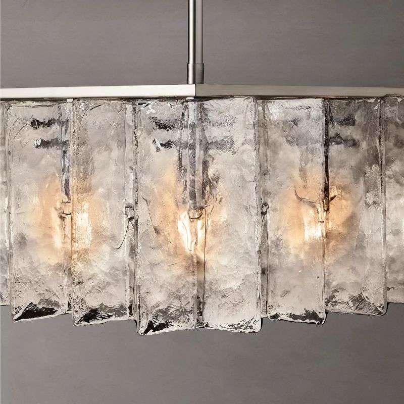 Lattice Clear Glass Square Chandelier 60" - view 3