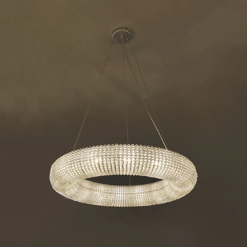 Crystal Halo Round LED Chandelier 41" Halo Lighting Fixture - view 1