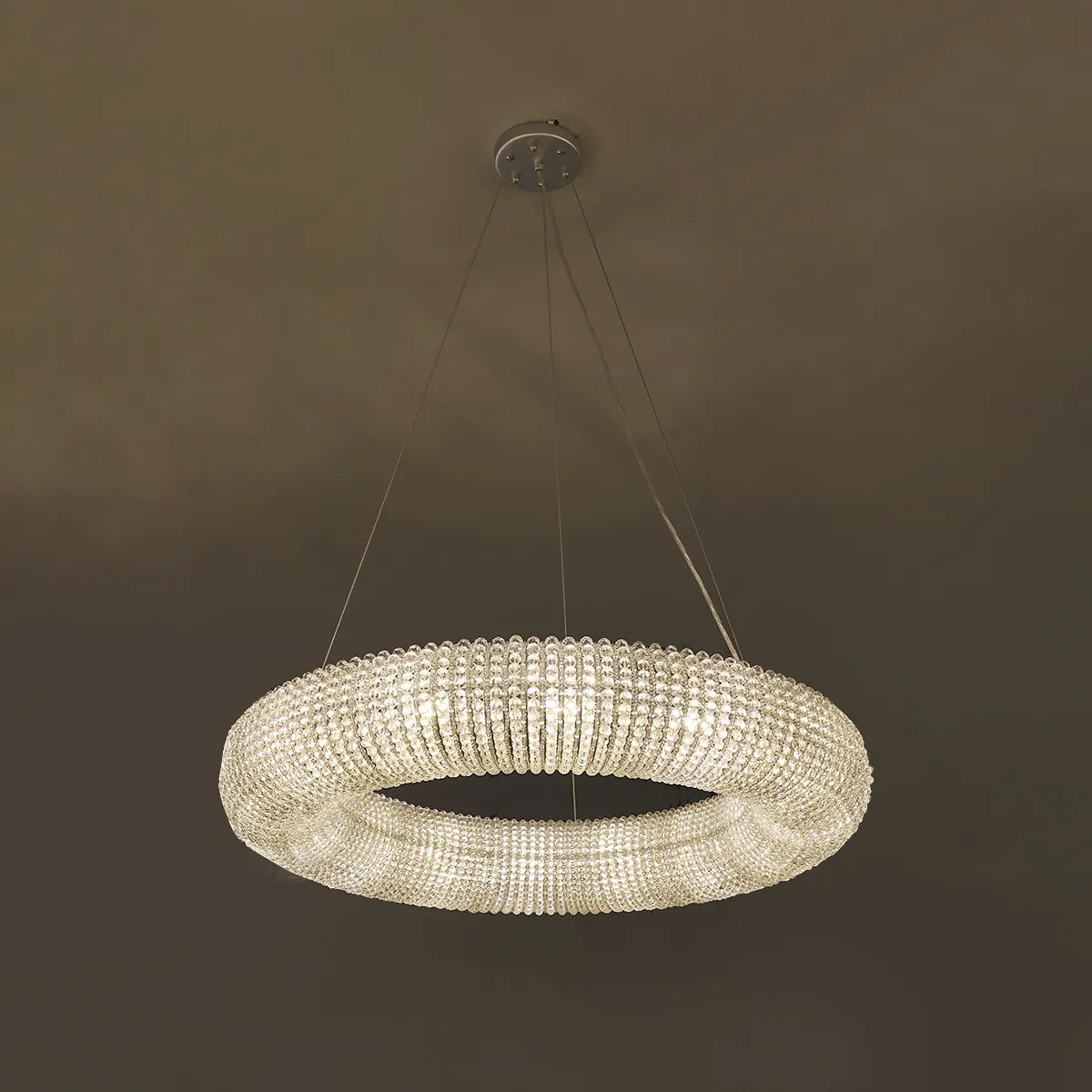 Crystal Halo Round LED Chandelier 41" Halo Lighting Fixture - view 1