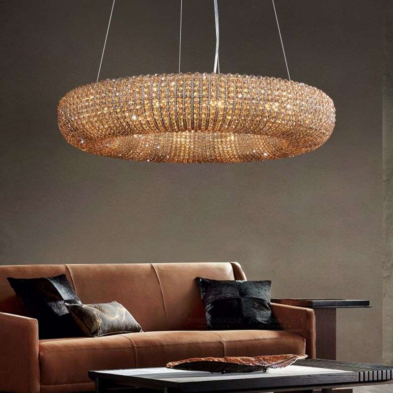 Crystal Halo Round LED Chandelier 41" Halo Lighting Fixture - view 3