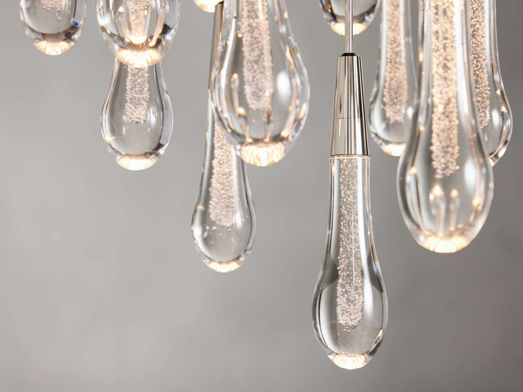 Solitaire Raindrop Modern Round Crystal Chandelier - view 10