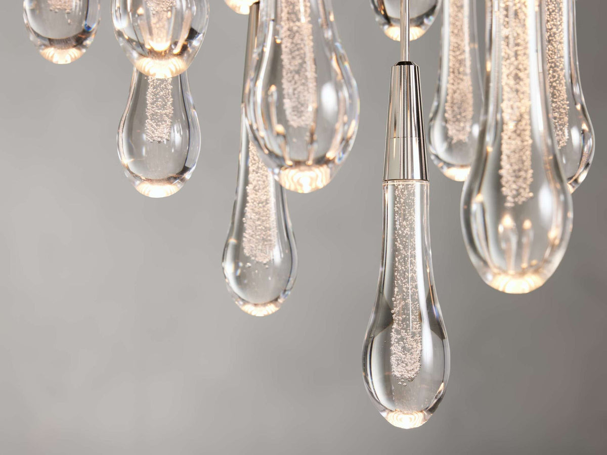 Solitaire Raindrop Modern Round Crystal Chandelier - view 10