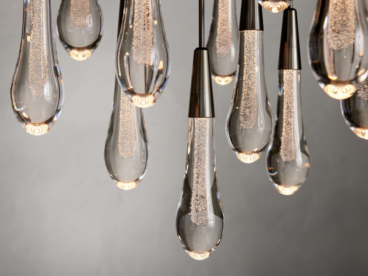 Solitaire Raindrop Modern Round Crystal Chandelier - view 11