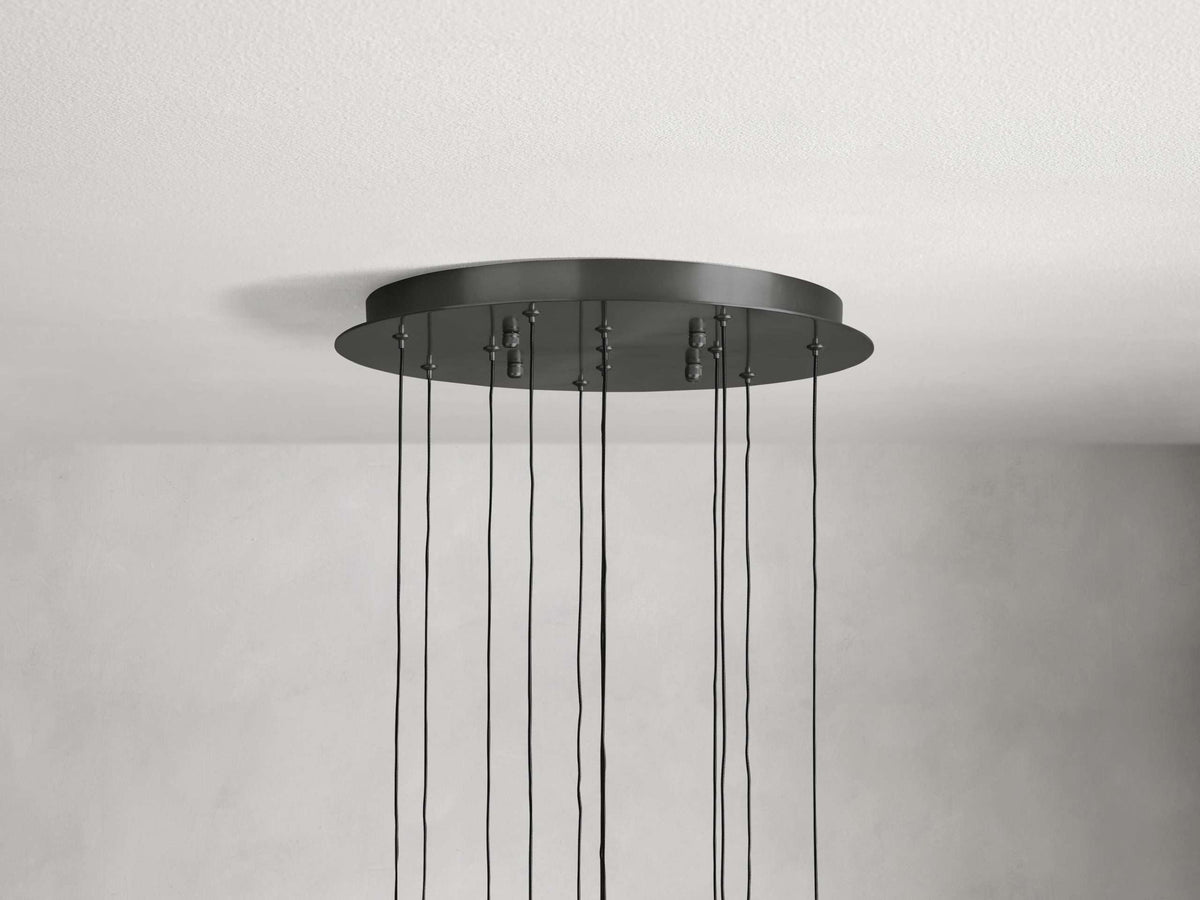 Solitaire Raindrop Modern Round Crystal Chandelier - view 12