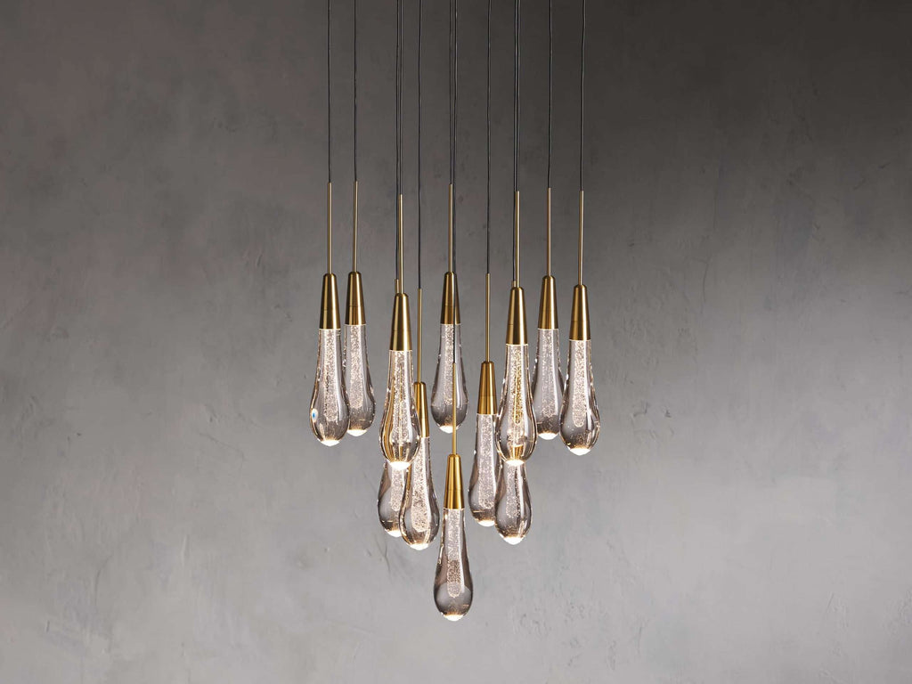 Solitaire Raindrop Modern Round Crystal Chandelier - view 13