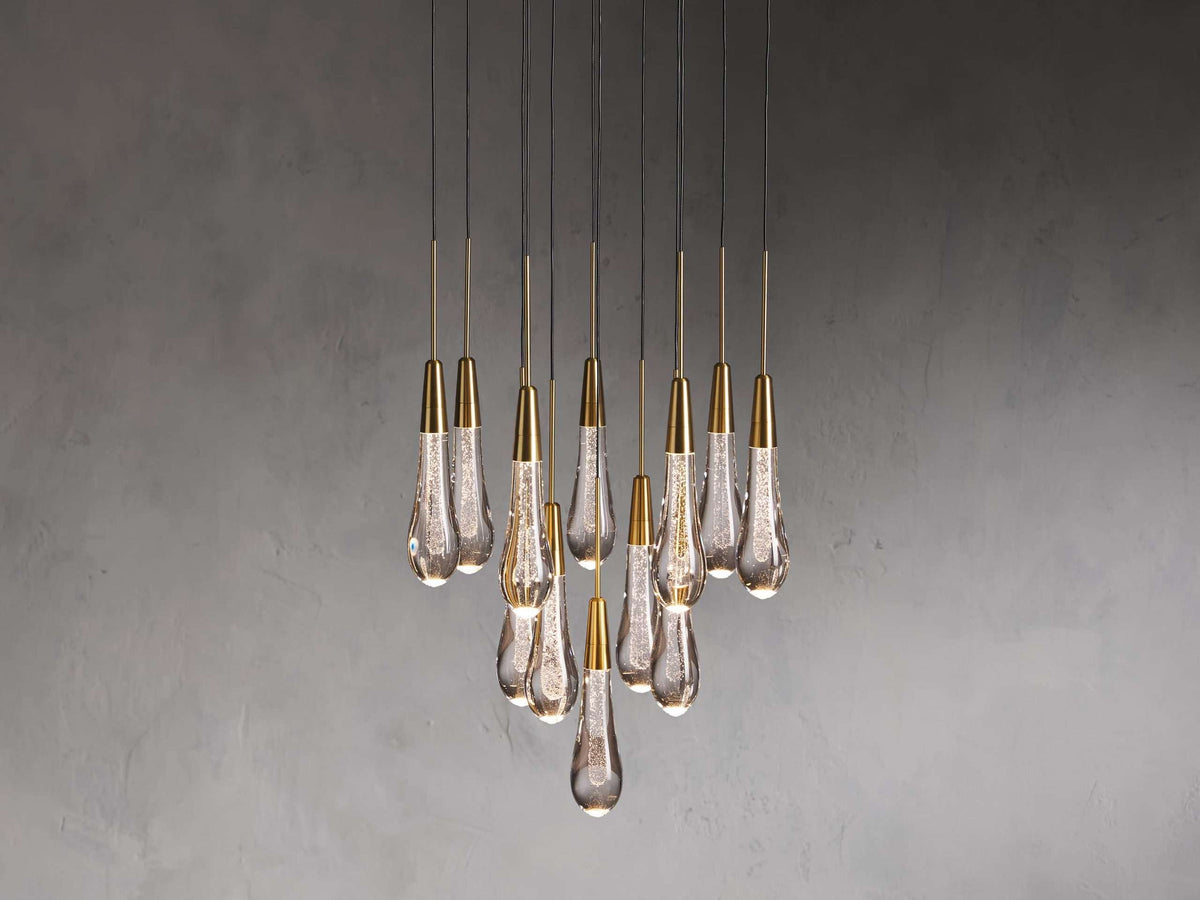 Solitaire Raindrop Modern Round Crystal Chandelier - view 13