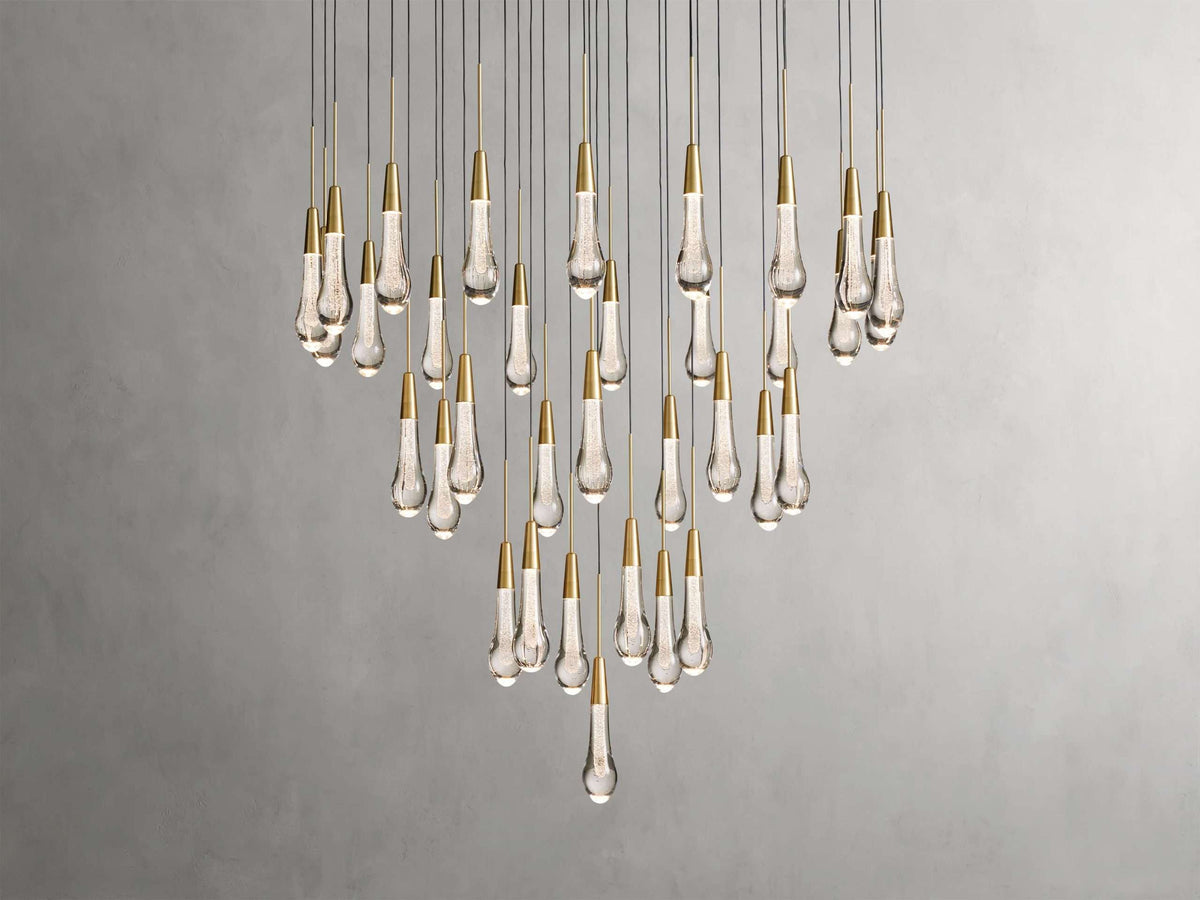 Solitaire Raindrop Modern Round Crystal Chandelier - view 14