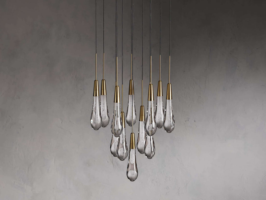 Solitaire Raindrop Modern Round Crystal Chandelier - view 16