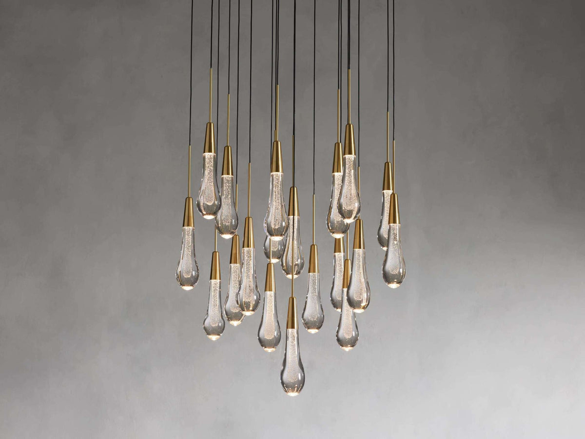 Solitaire Raindrop Modern Round Crystal Chandelier - view 19