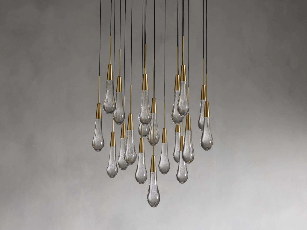 Solitaire Raindrop Modern Round Crystal Chandelier - view 20