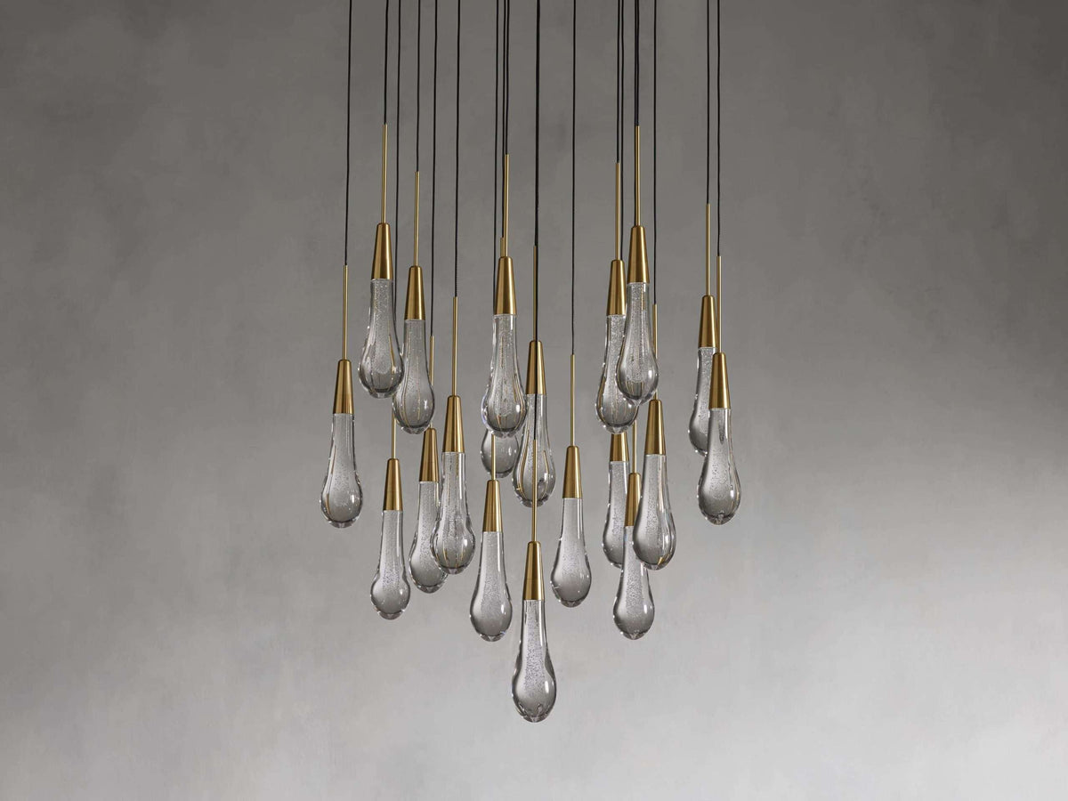 Solitaire Raindrop Modern Round Crystal Chandelier - view 20