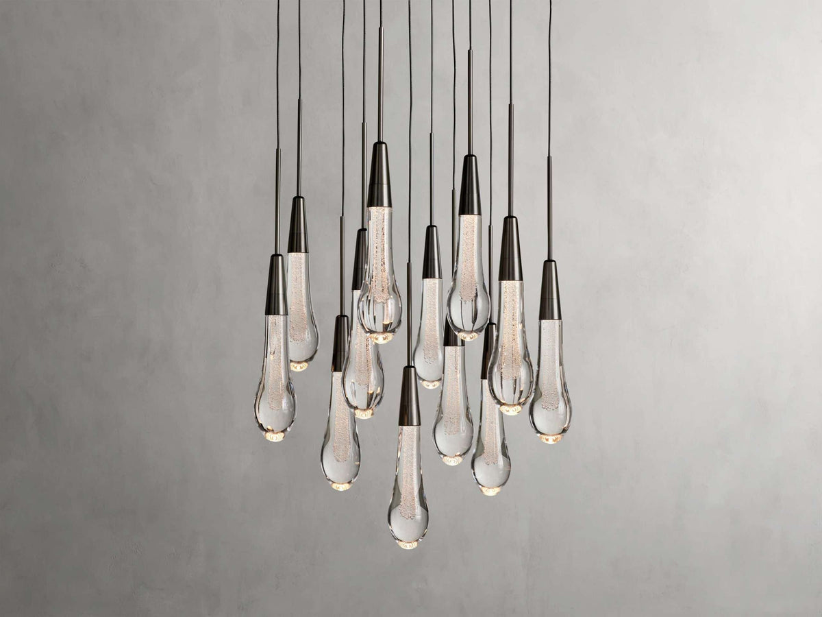 Solitaire Raindrop Modern Round Crystal Chandelier - view 23