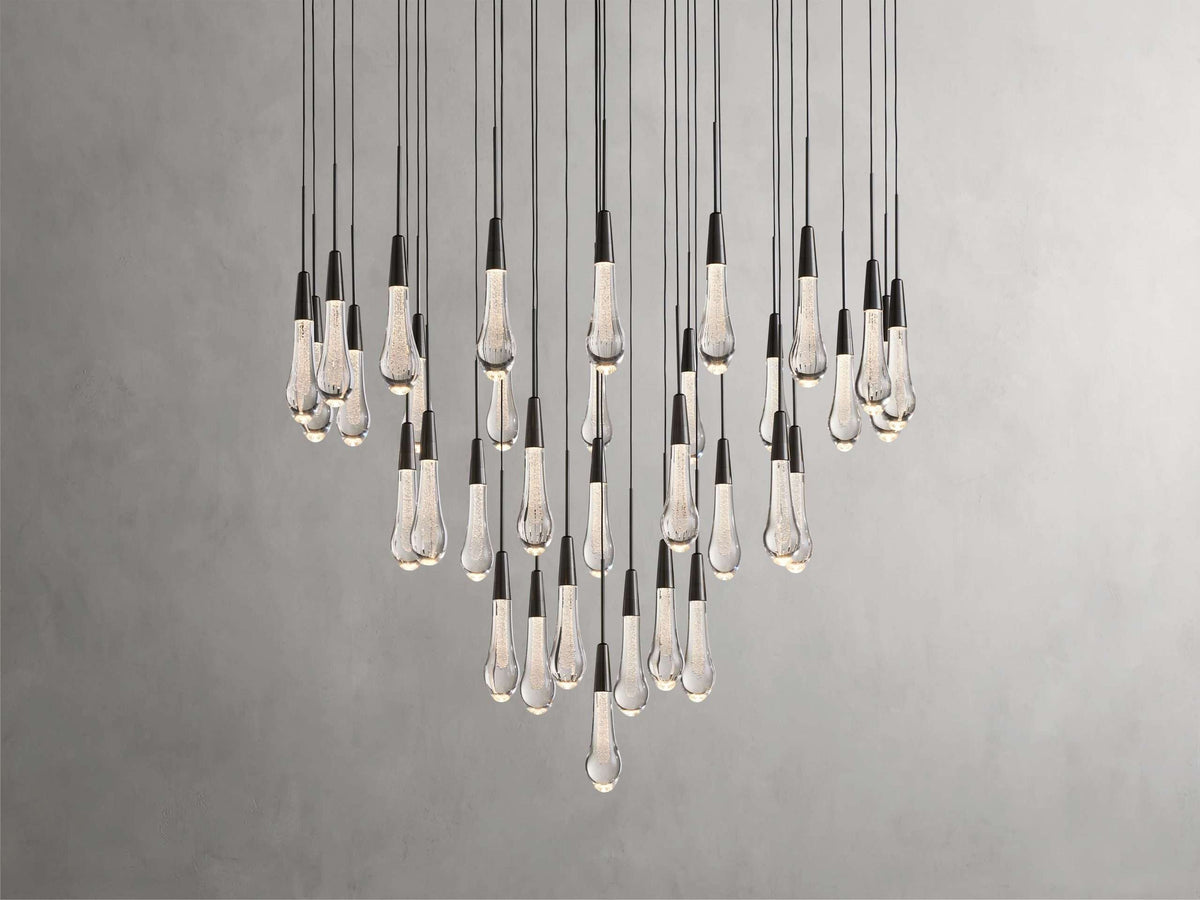Solitaire Raindrop Modern Round Crystal Chandelier - view 24
