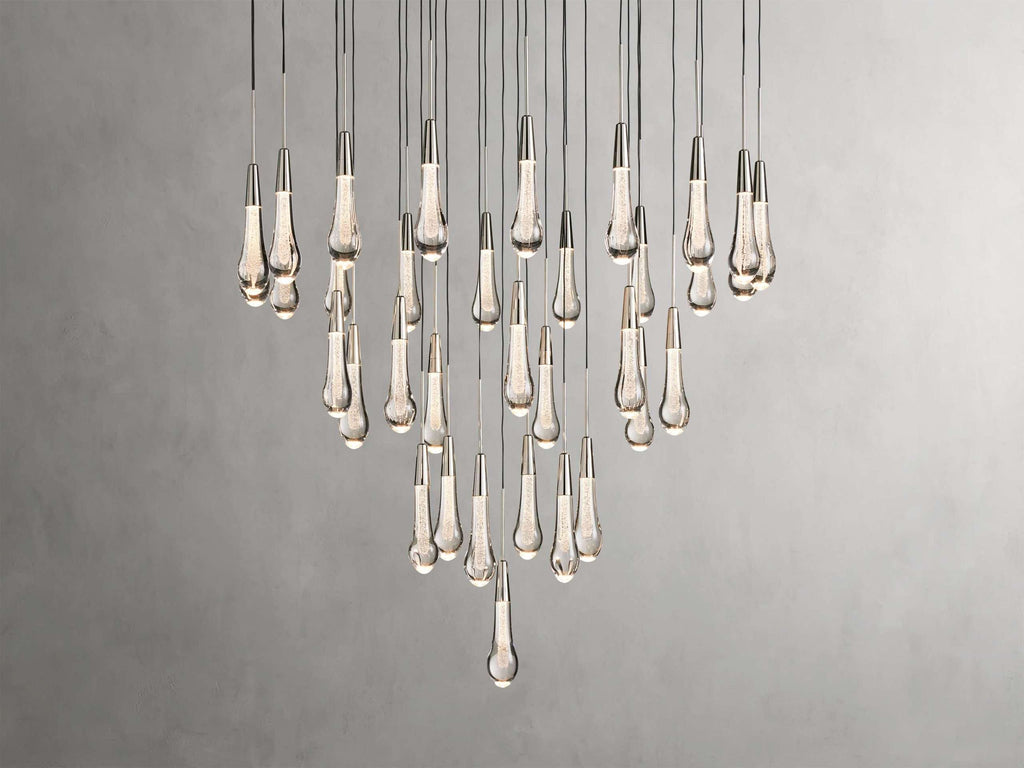 Solitaire Raindrop Modern Round Crystal Chandelier - view 25
