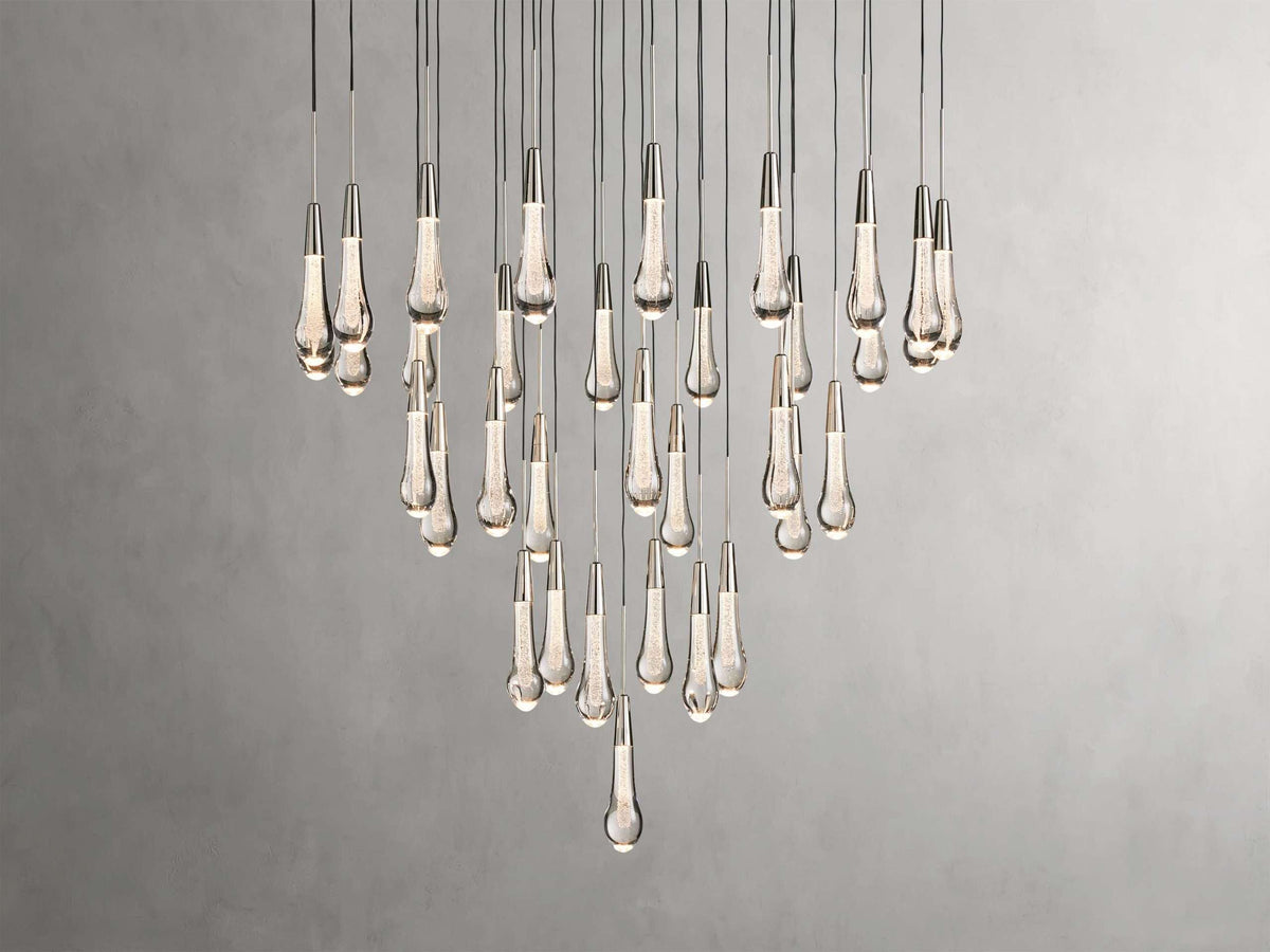 Solitaire Raindrop Modern Round Crystal Chandelier - view 25