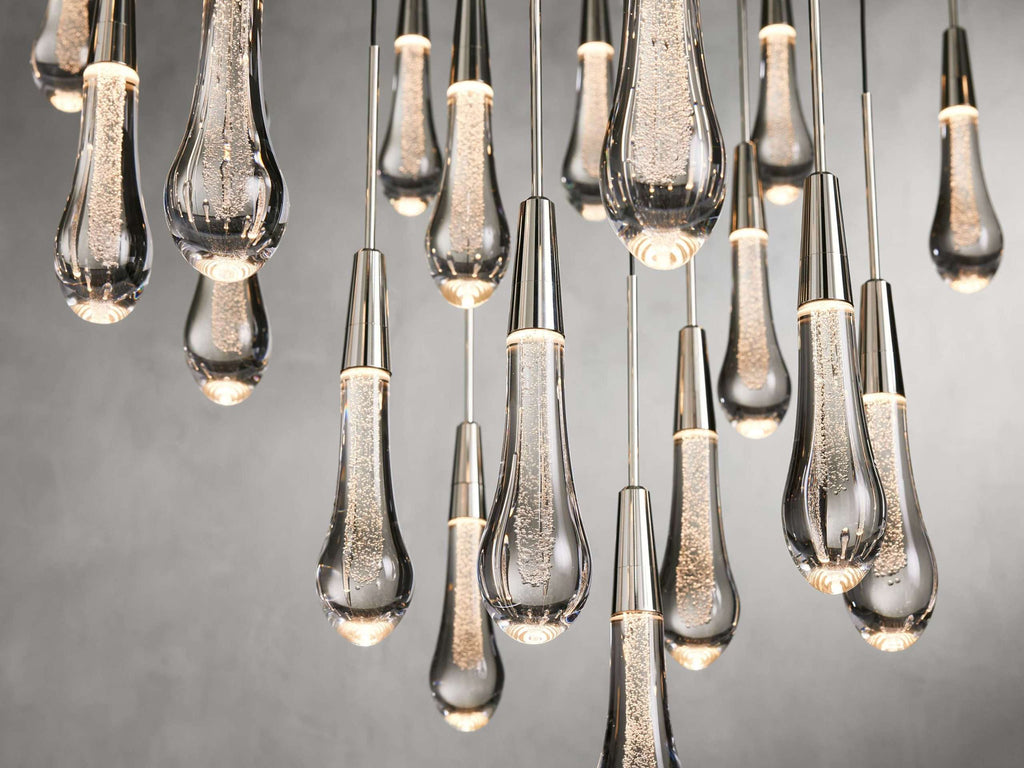 Solitaire Raindrop Modern Round Crystal Chandelier - view 26