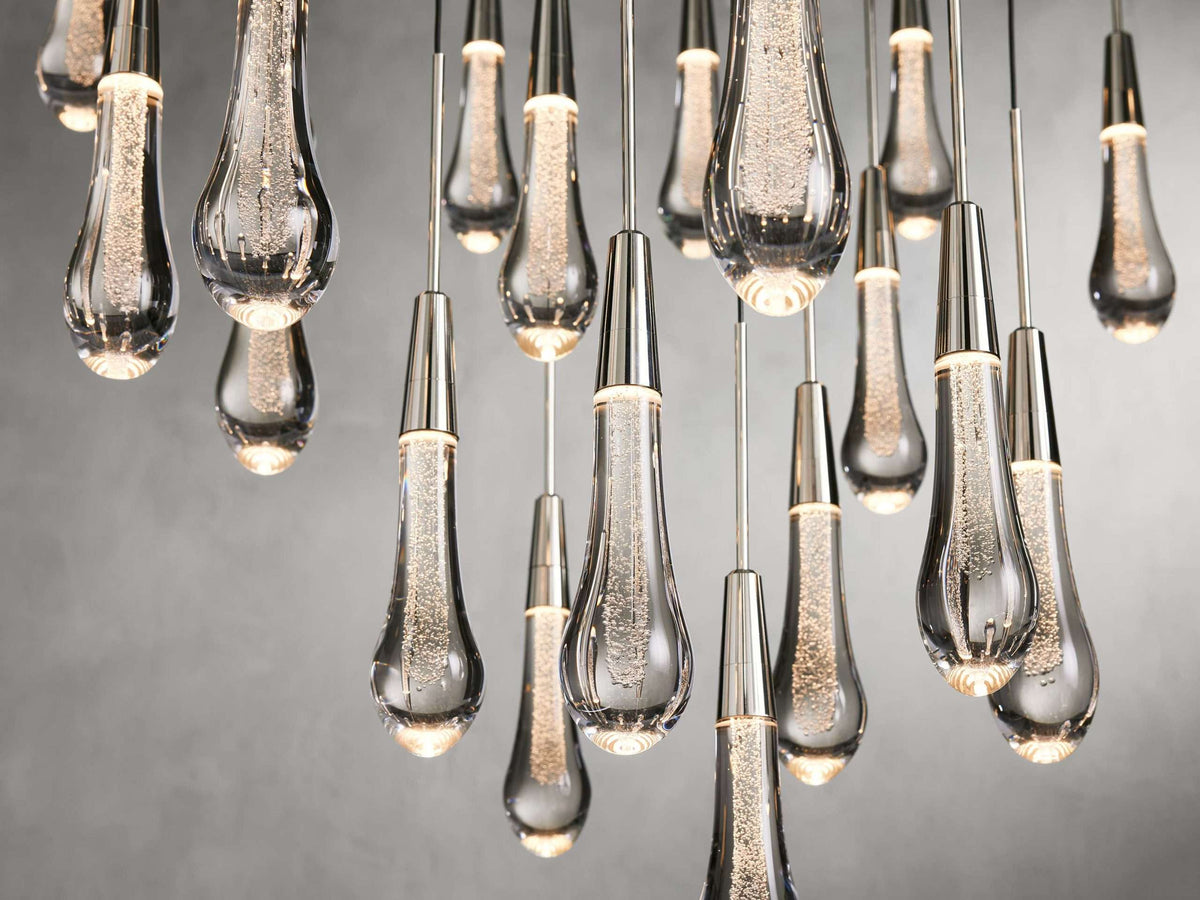 Solitaire Raindrop Modern Round Crystal Chandelier - view 26