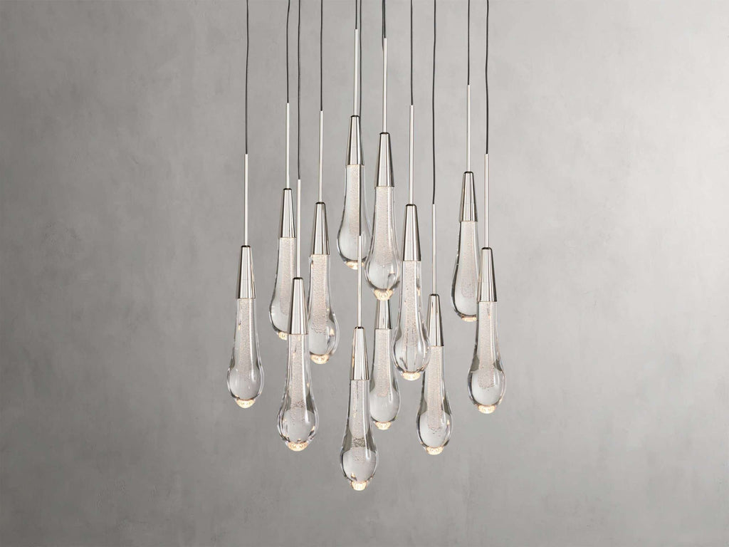 Solitaire Raindrop Modern Round Crystal Chandelier - view 27
