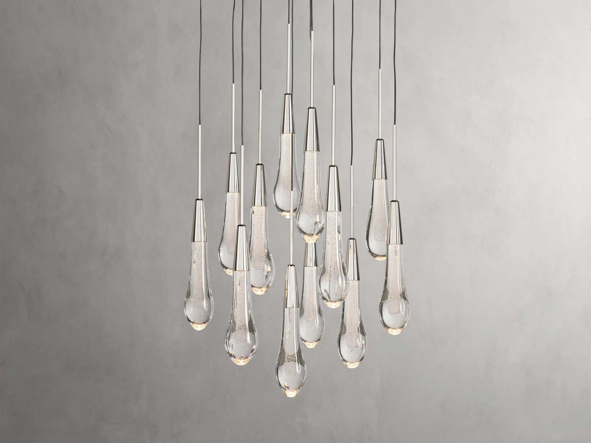 Solitaire Raindrop Modern Round Crystal Chandelier - view 27