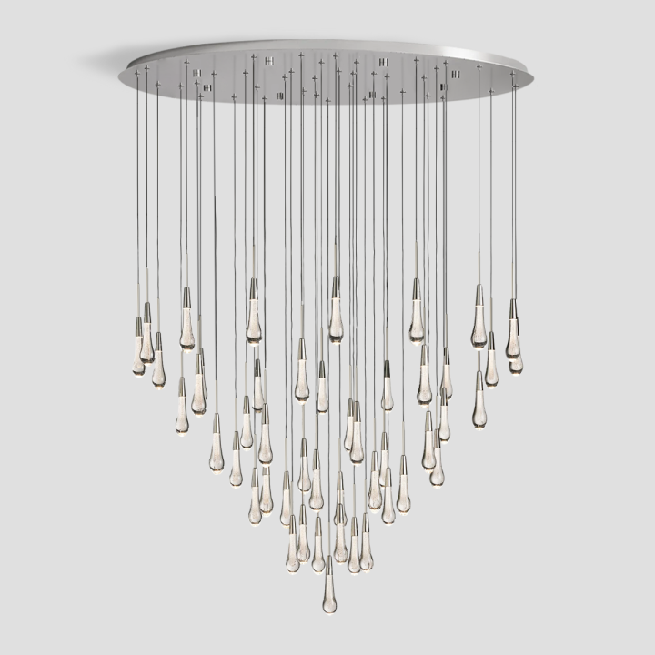 Solitaire Raindrop Modern Round Crystal Chandelier - view 30