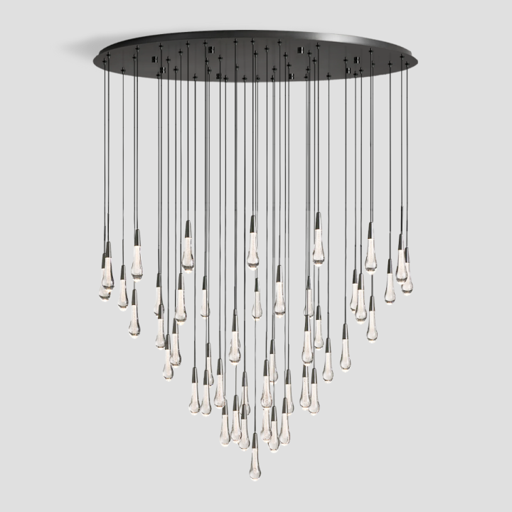 Solitaire Raindrop Modern Round Crystal Chandelier - view 31