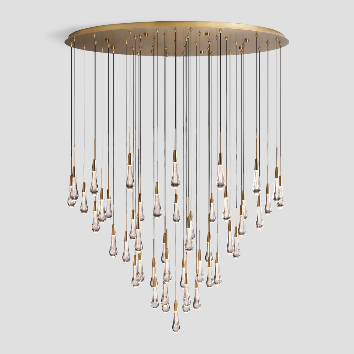 Solitaire Raindrop Modern Round Crystal Chandelier - view 32