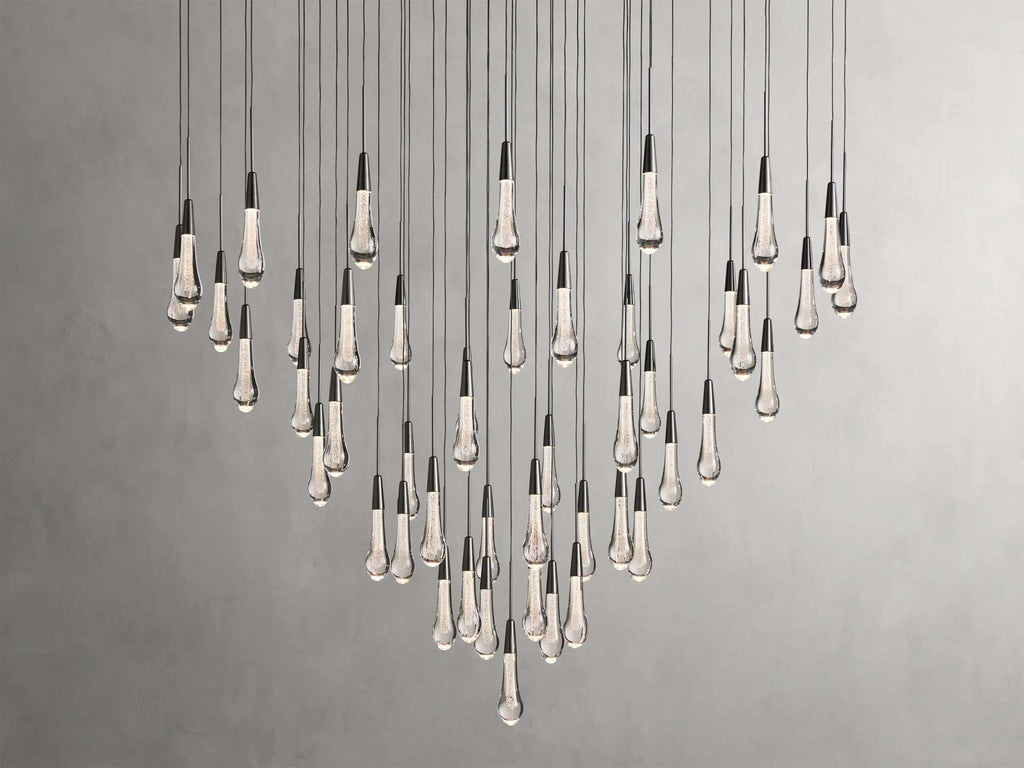 Solitaire Raindrop Modern Round Crystal Chandelier - view 33