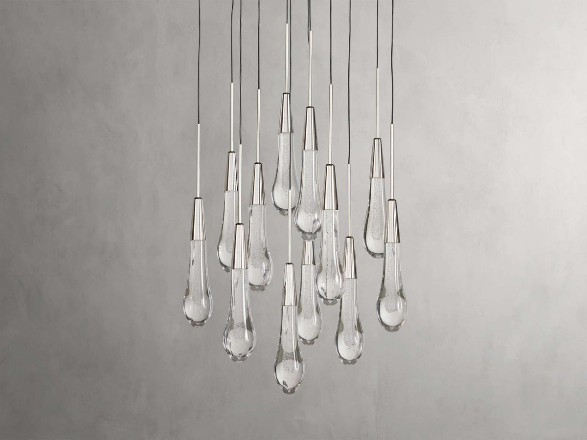 Solitaire Raindrop Modern Round Crystal Chandelier - view 34