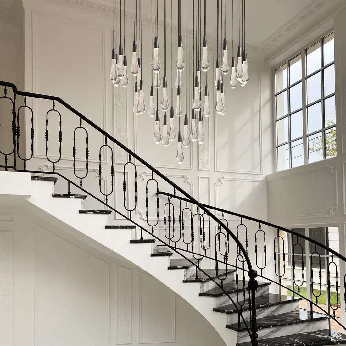 Solitaire Raindrop Modern Round Crystal Chandelier - view 5