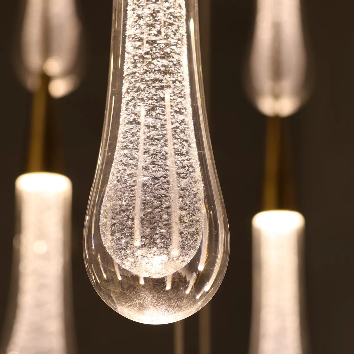 Solitaire Raindrop Modern Round Crystal Chandelier - view 7