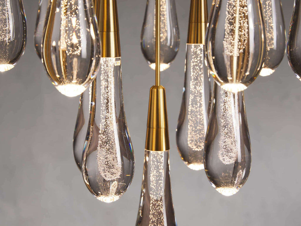 Solitaire Raindrop Modern Round Crystal Chandelier - view 9