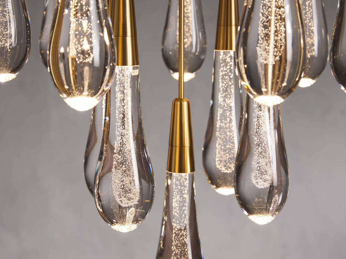 Solitaire Raindrop Modern Round Crystal Chandelier - view 9