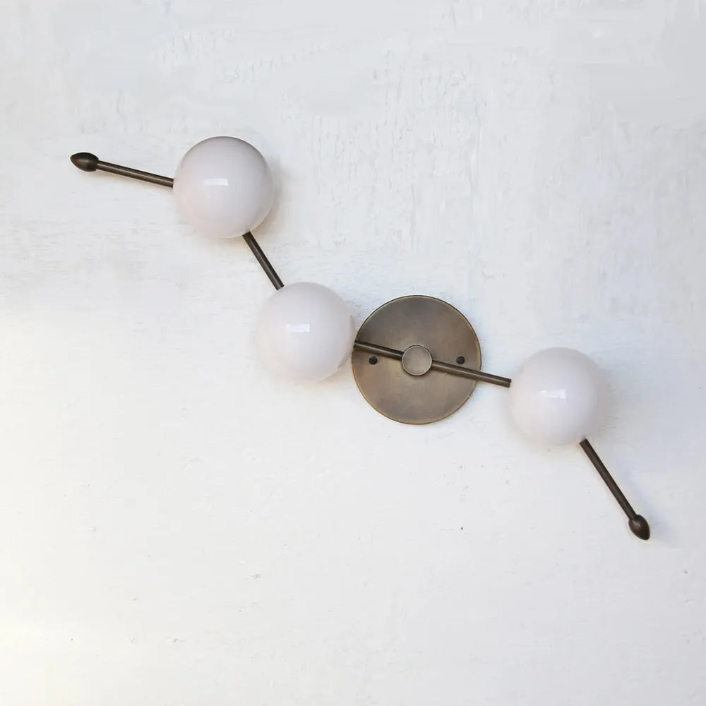 Minimalist Brass White Globe Vanity Wall Sconce - view 8