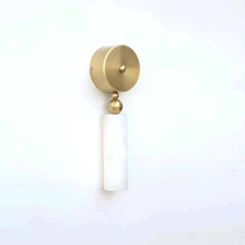 Mid-Century Alabaster Brass Wall Sconce for Mirror or Vanity - view 7