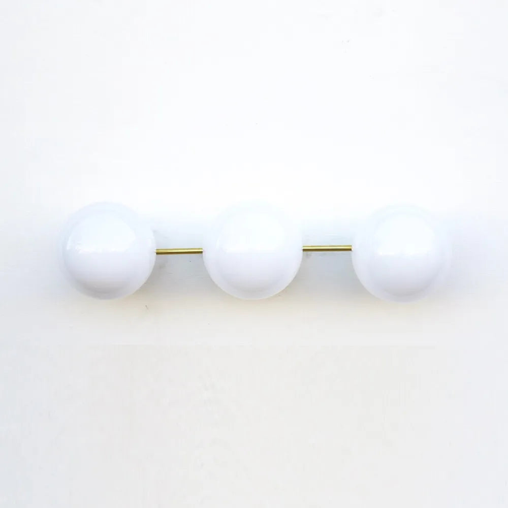 Mid-Century Brass Wall Lamp, Glass Ball Wall Light for Dressing Table - view 1