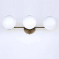 Mid-Century Brass Wall Lamp, Glass Ball Wall Light for Dressing Table - view 6