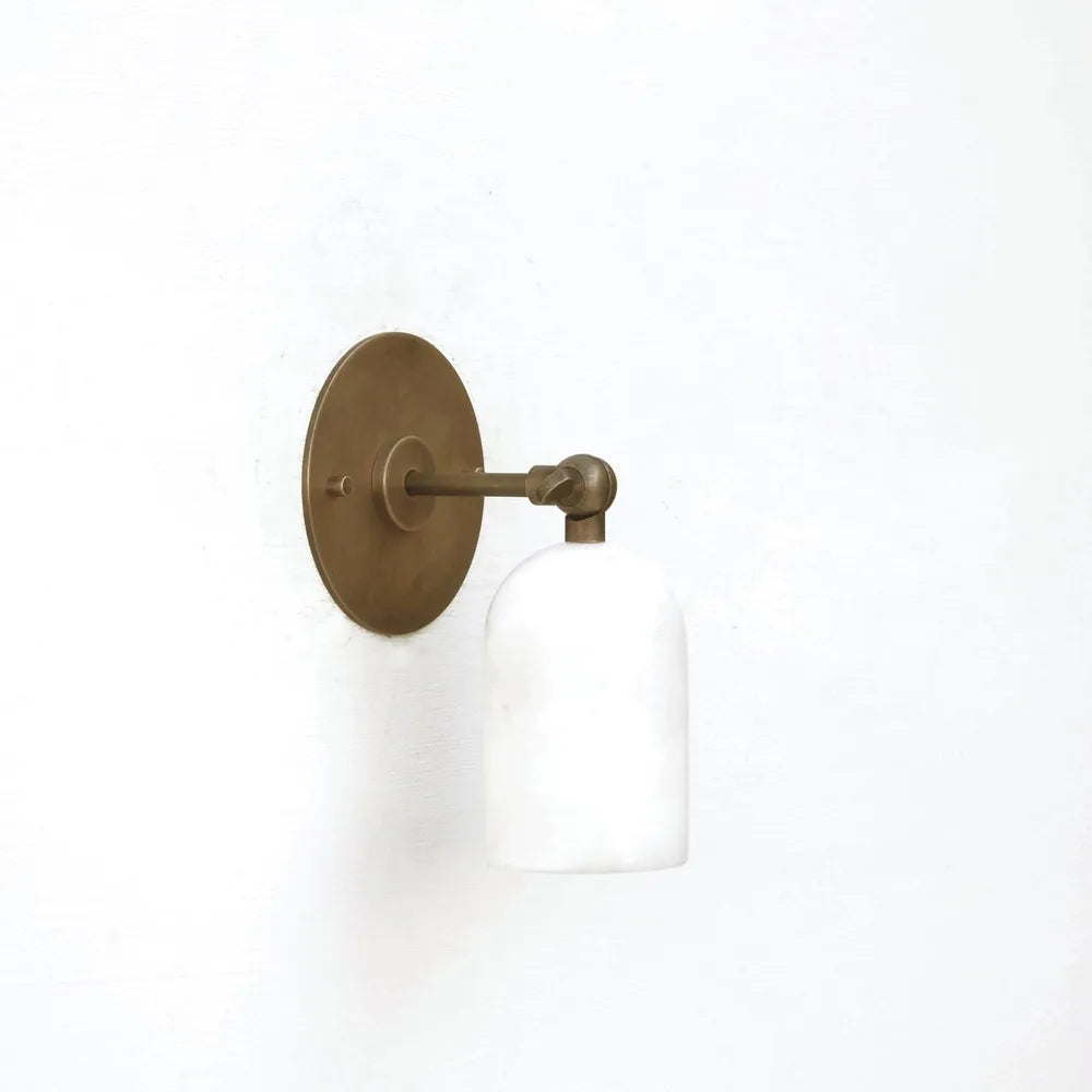 Brass Wall Sconce With Alabaster Shade - Modern Lighting Design - view 1