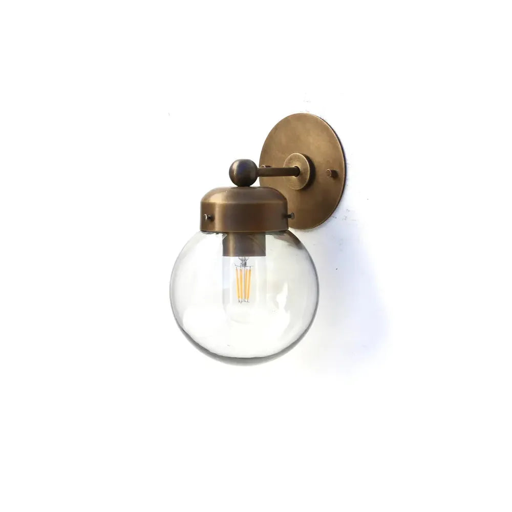 Vintage Industrial Wall Lamp with Clear Glass Ball Shade - view 3