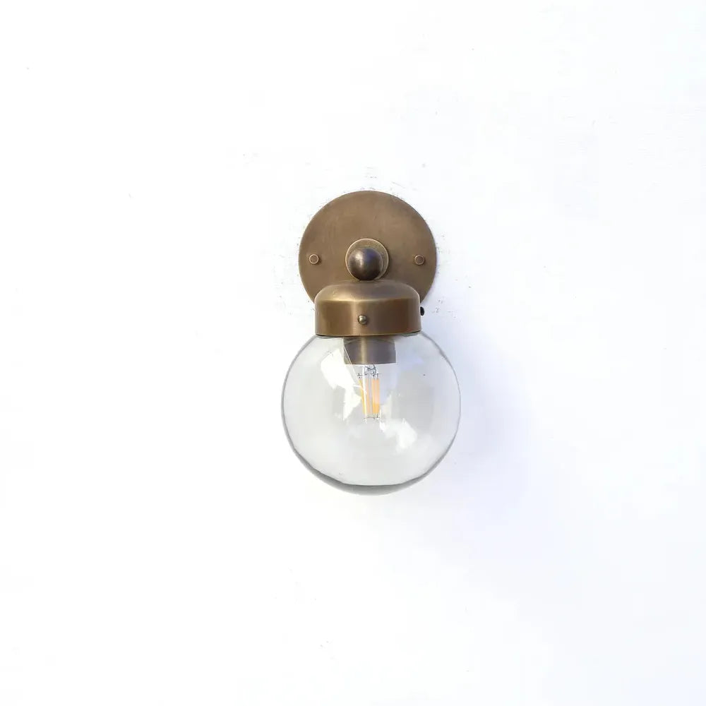 Vintage Industrial Wall Lamp with Clear Glass Ball Shade - view 4