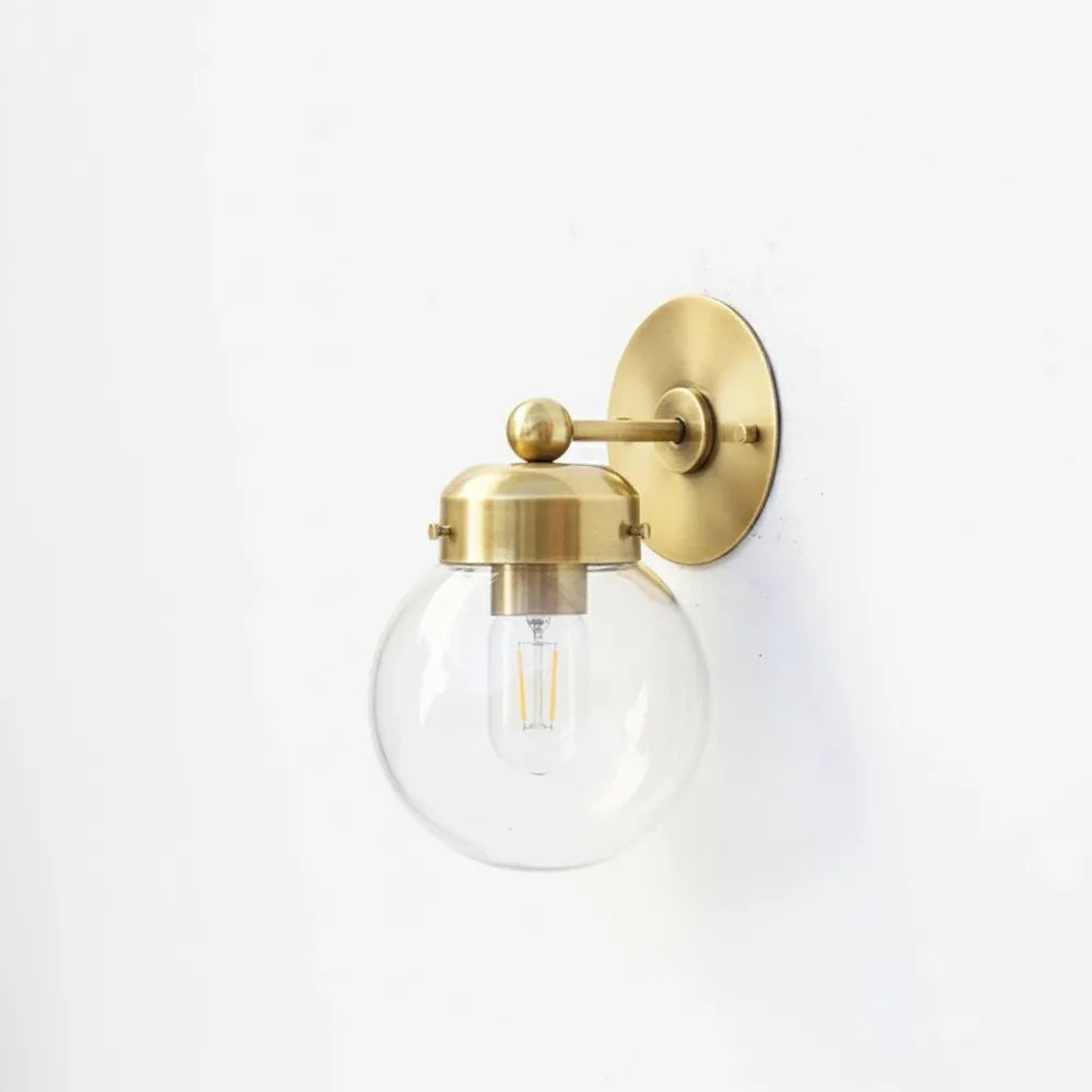 Vintage Industrial Wall Lamp with Clear Glass Ball Shade - view 6