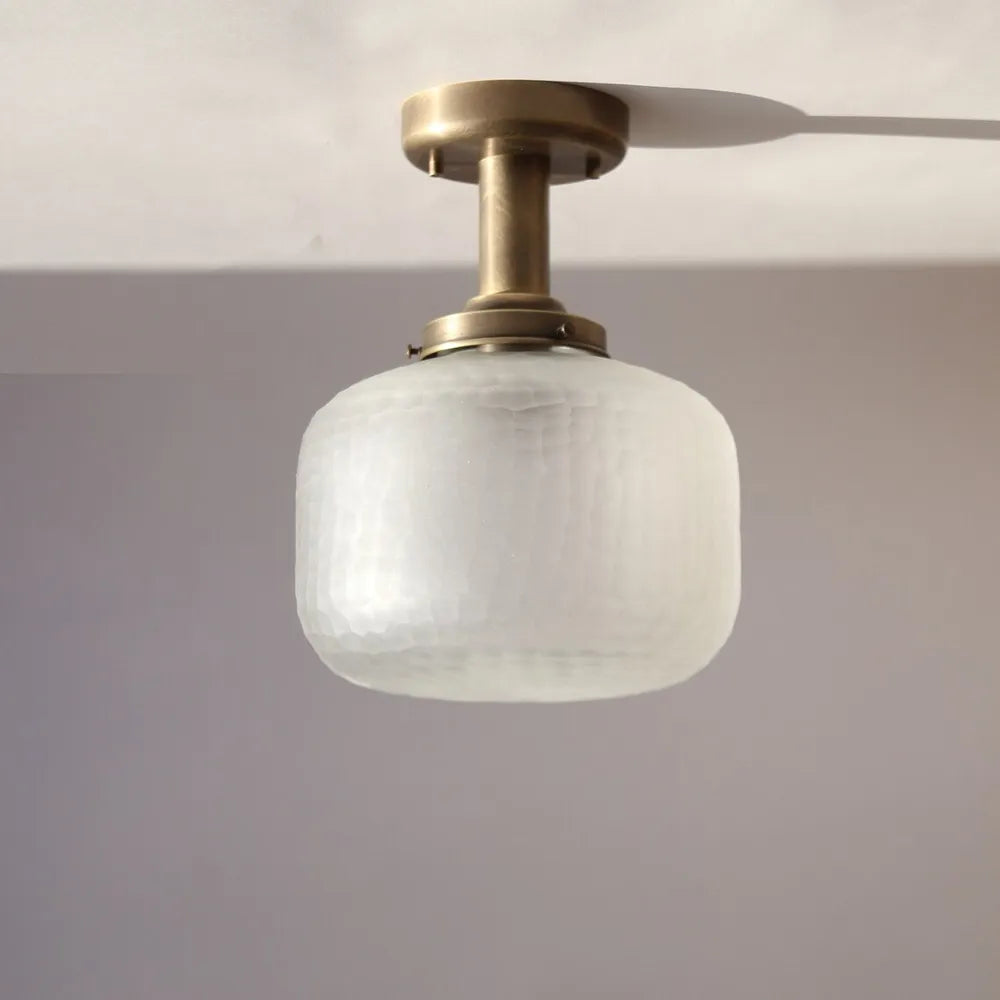 Modern Brass Glass Ceiling Light, Minimalist Recessed Lamp - view 1