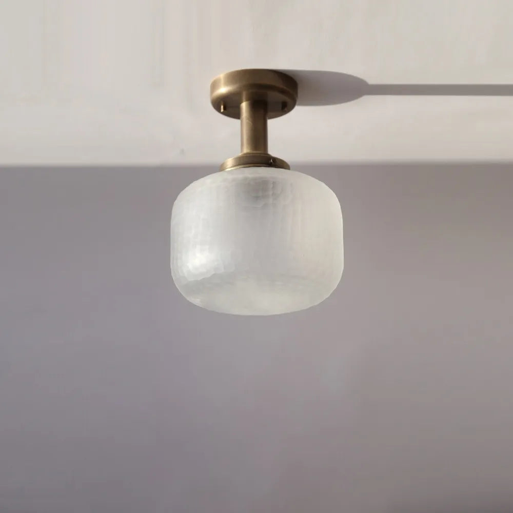 Modern Brass Glass Ceiling Light, Minimalist Recessed Lamp - view 2