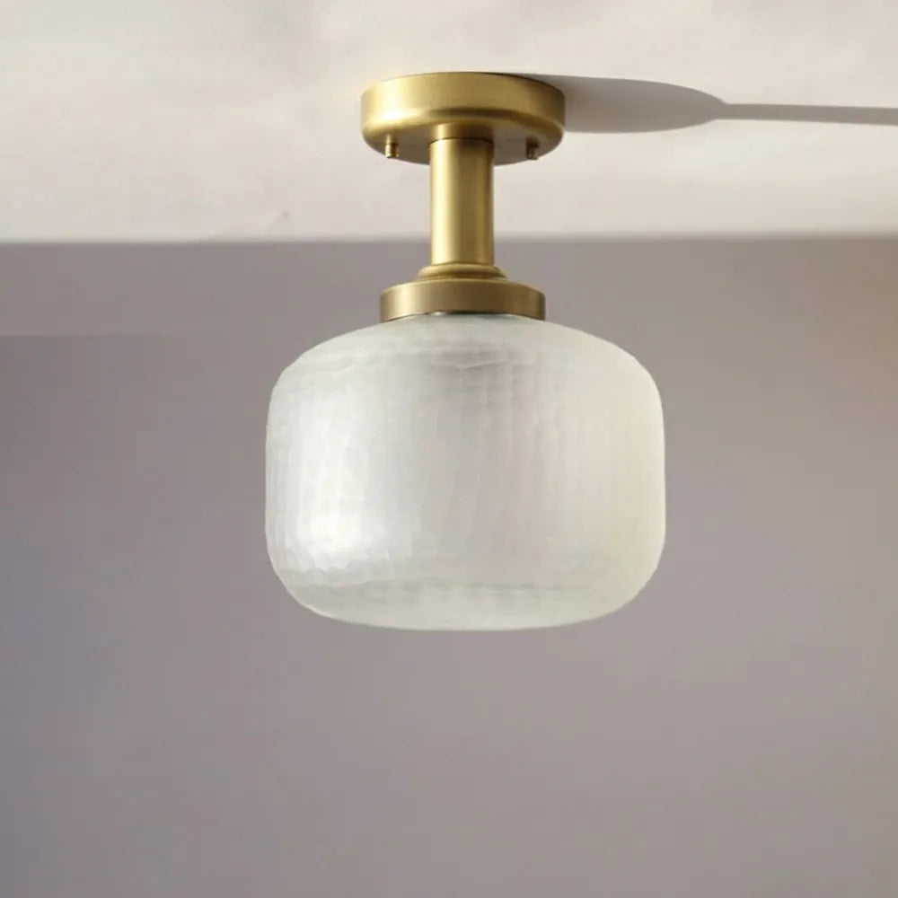 Modern Brass Glass Ceiling Light, Minimalist Recessed Lamp - view 4