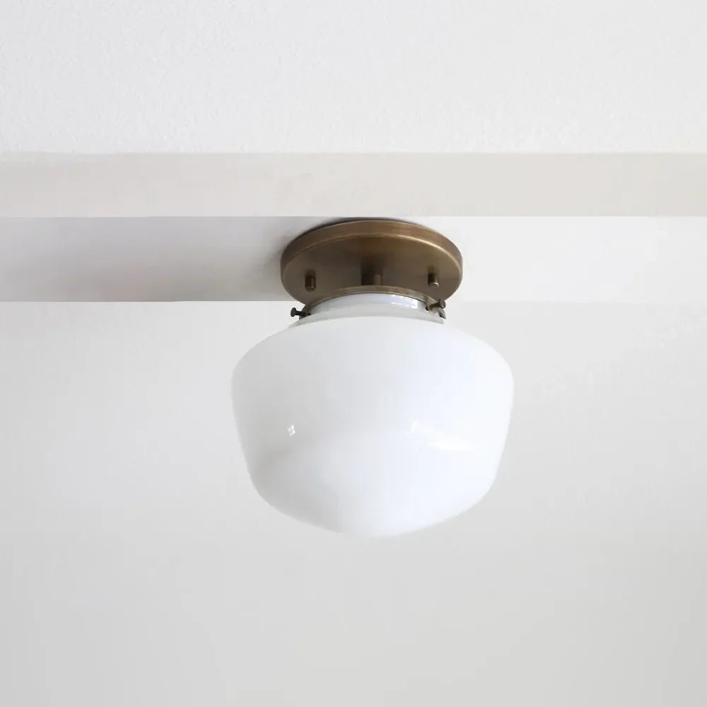 Retro Recessed Ceiling Lamp with Milky White Glass Lampshade - view 2